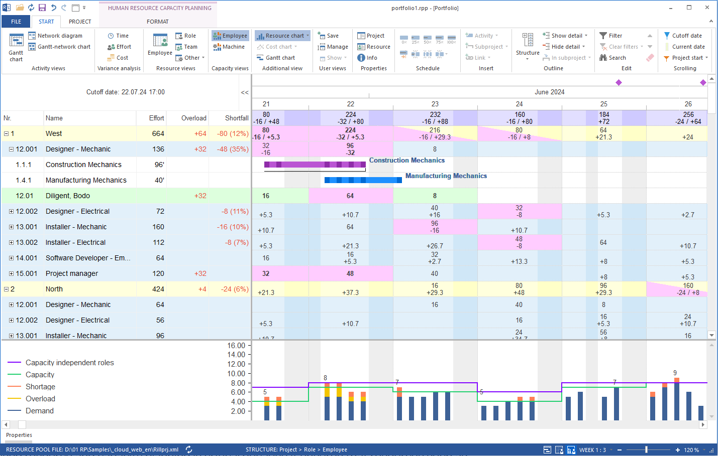 Resource allocation and capacity planning for different departments or locations