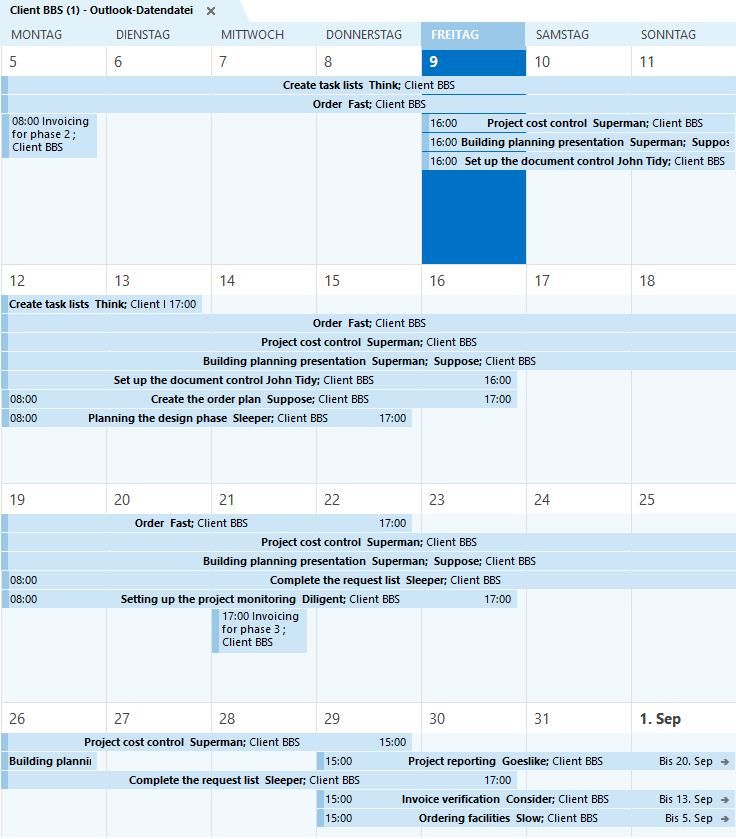 Project Calendar