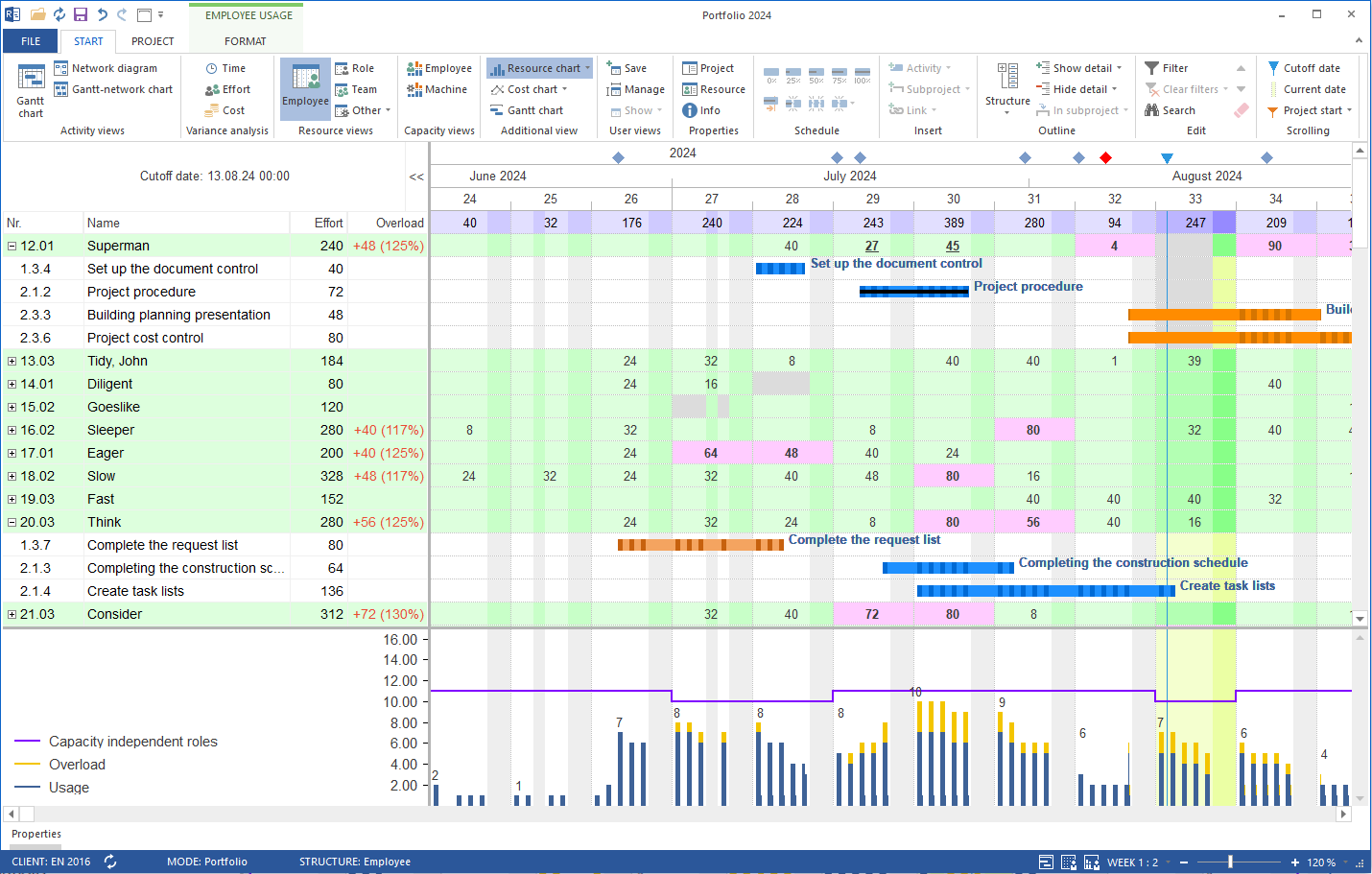 Cross-project workforce planning software